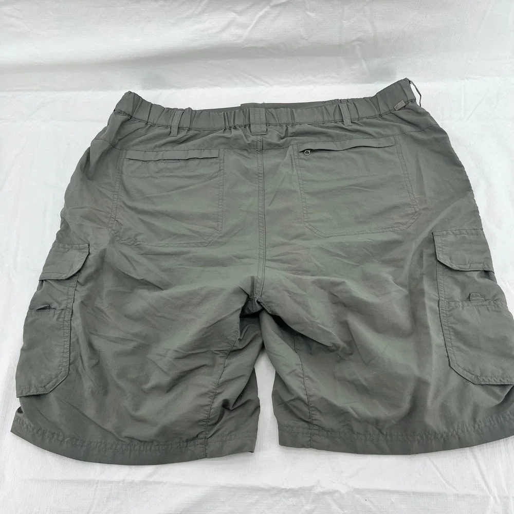 REI Sahara Mens‎ XL Sage Green Nylon Cargo Hiking Shorts UPF 50+ Outdoor 0215